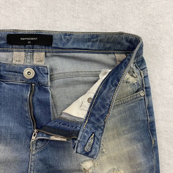 Represent Jeans Womens Size 10 Blue Destroyed Medium Wash Denim 30x32 - Picture 8 of 10